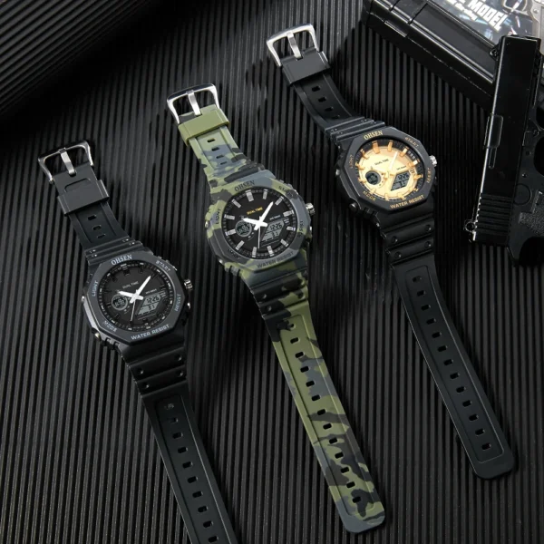 Outdoor Sport Digital Watches for Men Grey Silicone Waterproof Tactical Electronic Men's Quartz Watch Fashion relogio masculino - Image 3