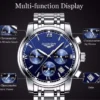 GUANQIN Brand Quartz Stainless steel Men's watches Hardlex mirror Waterproof Luminous Watch For Men Sport Luxury Chronograph - Image 5