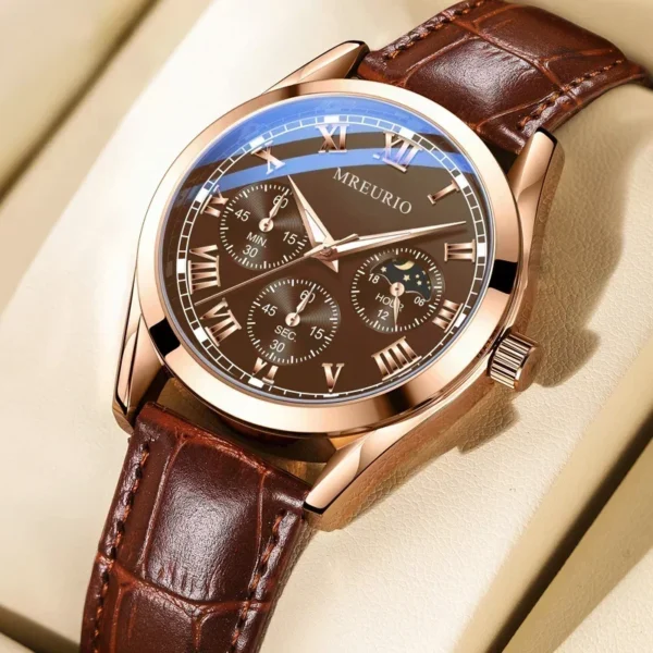 Luxury Brand Watch Men Quartz Watches Relogio Masculino Leather Strap Business Wristwatches Dropshipping Часы Мужские Reloj - Image 2