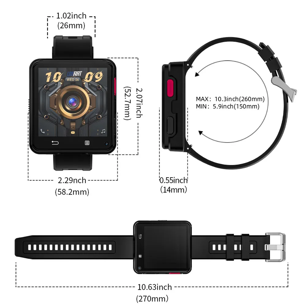 LOKMAT APPLLP 2 MAX Dual Camera Android 11 Watch Phone Wifi Videos Calls Smart Watch 4G Network Phone Calls Mini Smart Phone - Image 6