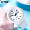 SANDA 6060 Simple Black White Waterproof Watch Clock Reloj Top Brand Calenda Quartz Watch Minimalism Style Ladies Wristwatch - Image 3
