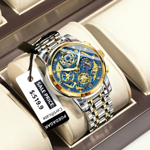 POEDAGAR Luxury High Quality Man Watch Waterproof Luminous Chronograph Date Men Watch Stainless Steel Quartz Men's Watches Reloj - Image 2