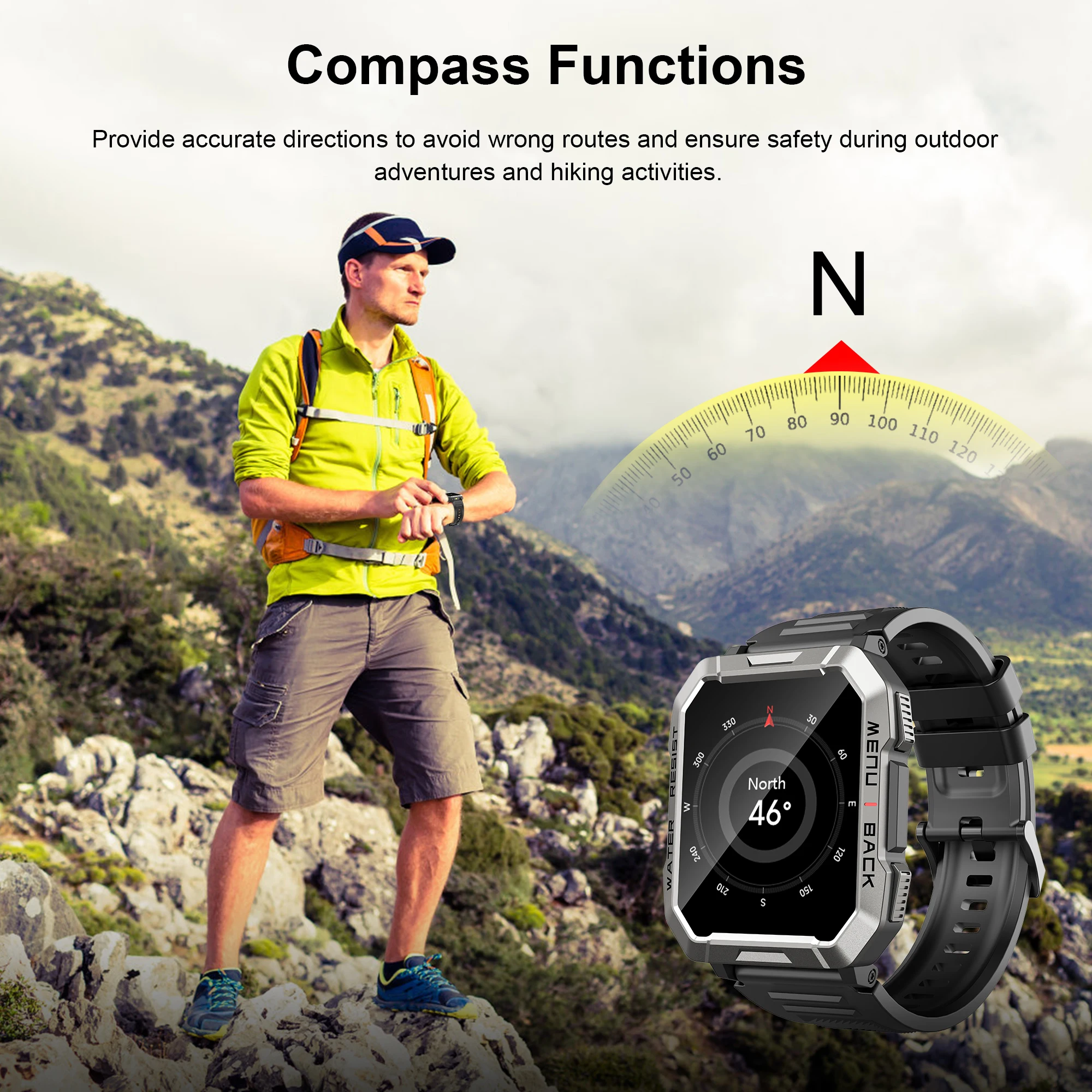 Blackview W60 2024 New Smartwatch 2.01'' HD Display TFT Rugged Smart Watch for Outdoor With Emergency Lighting Bluetooth Calling - Image 6