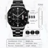 Men Fashion Watches With Calendar Full Steel Quartz Wristwatch Classic 3-Eyes Watches Sport Men Male Exquisite Relogio Masculino - Image 3