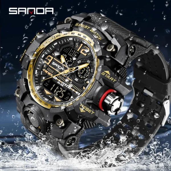 SANDA G style New Men Watch 50M Waterproof Sports Military Quartz Watch For Male Electron Digital Wristwatch Reloj De Hombre - Image 4