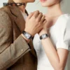 SANDA Couple Watch Men Waterproof Casual Fashion Quartz Watches Stainless Leather Strap Square Dial Design Ladies Lover Clock - Image 6