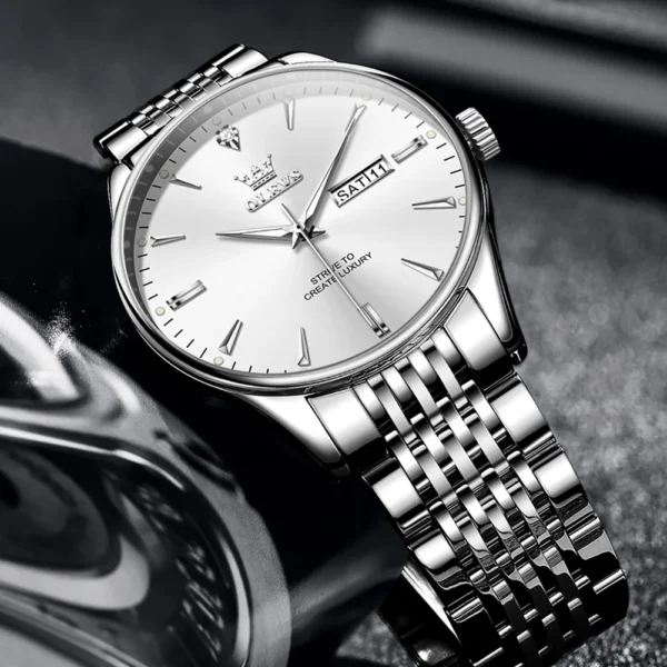 OLEVS Luxury Top Brand Men's Quartz Watches Classic Original Watch for Men Business Fashion Waterproof Gold Men's Wristwatch+Box - Image 5