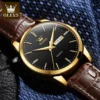 OLEVS Top Brand Quartz Watch for Men 6898 Leather Strap Waterproof Wristwatch Date Week Display Popular Casual Dress Men Watch - Image 6