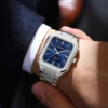 CURREN NEW Rectangular Business Watches for Men 2023 Fashion Brand Quartz Stainless Steel Band Wristwatch Male Clock 8457 - Image 3