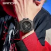 SANDA 9020 Trend Outdoor Luminous Alarm Clock Waterproof Shockproof Men Watch Men's Watch Electric Watch Multi-Function Fashion - Image 3