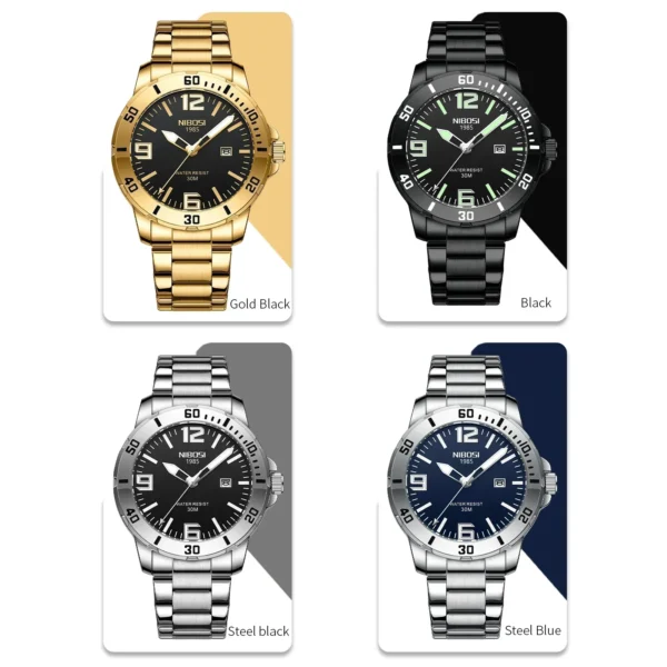NIBOSI 2024 Watch Men Luxury Brand Business Luminous Waterproof Male Clock Calendar Man Quartz Wristwatches Relogio Masculino - Image 3