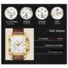 OLEVS Men's Top Brand Square Quality Quartz Wristwatch Chronograph Waterproof Original Watch for Man Luminous Date Luxury - Image 4