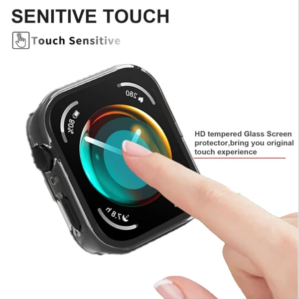 Glass+Case For Huawei Watch Fit 3 All-Around Screen Protector Hard PC Bumper Tempered Glass Watch Case For Huawei Watch Fit 3 - Image 5