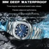 POEDAGAR Luxury Man Wristwatch Military Square Men Watches Waterproof Luminous Date Stainless Steel Men's Quartz Watch for Male - Image 4