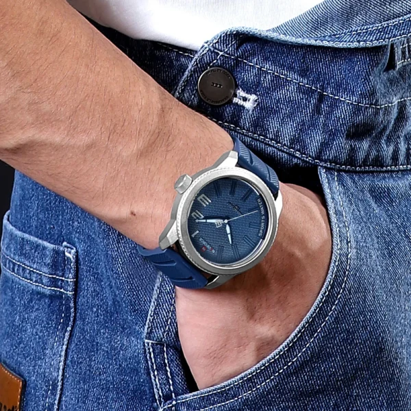 NAVIFORCE Top Brand Watch Men Fashion Casual Waterproof Simple Style Quartz Wristwatch Military Male TPU Strap Clock - Image 3
