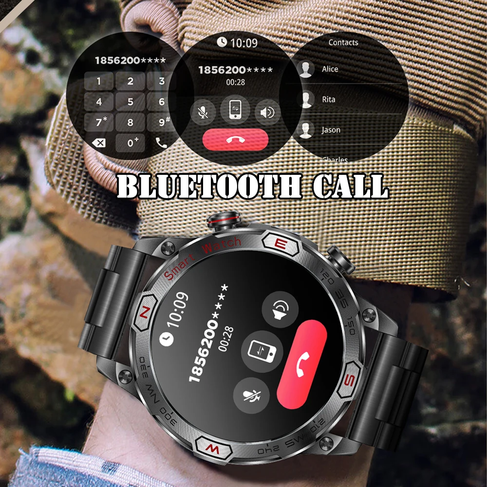 AMOLED Outdoor Smart Watch 1.43" Screen 1ATM Waterproof Watches Bluetooth Call Smartwatch GPS Motion Trajectory For Android IOS - Image 3