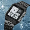 SKMEI 2353 Waterproof Outdoor Sport Stainless Steel Strip Wristwatches Reloj Hombre World Digital Electronic Watch For Men Women - Image 2