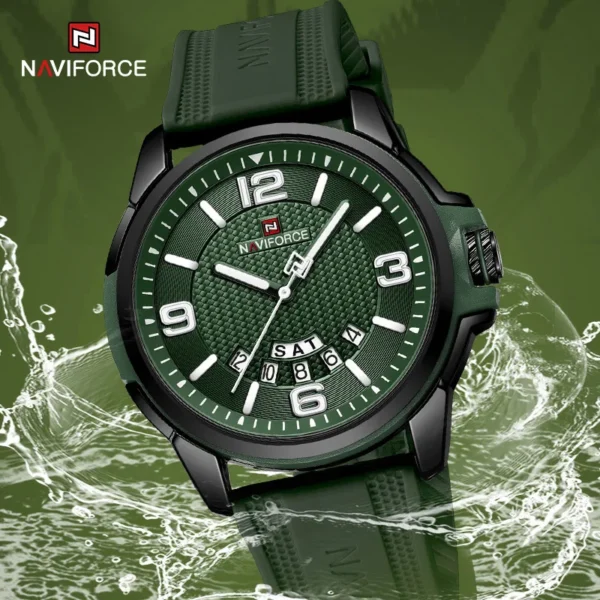Original Brand NAVIFORCE New Quartz Watch for Men Waterproof Silicone Strap Business Male Classic Wristwatches Auto Date Clock - Image 4