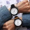 Large Dial PU Fashion Wrist Watch Men Quartz Wristwatches Clock Male Hours Reloj Hombre Часы Мужские Наручные Montres Hommes - Image 3