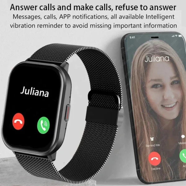 2024 New For Xiaomi Smart Watch Men Women Bluetooth Call Heart Rate Blood Oxygen Voice Assistant 100+Sports Man Smartwatch+Box - Image 3