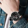 Top Men Watch Sports Style 46mm Large Leather Racing Style Casual Fashion Original Black Rose Gold Calendar Quartz Watch Relogio - Image 3