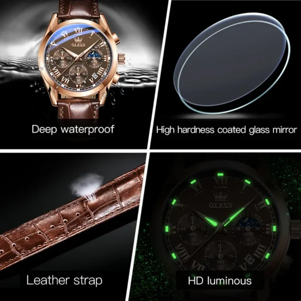 OLEVS 2871 Multifunctional Men's Watches Stainless steel Luminous Waterproof Luxury Men Wristwatch Business Watch Man - Image 5