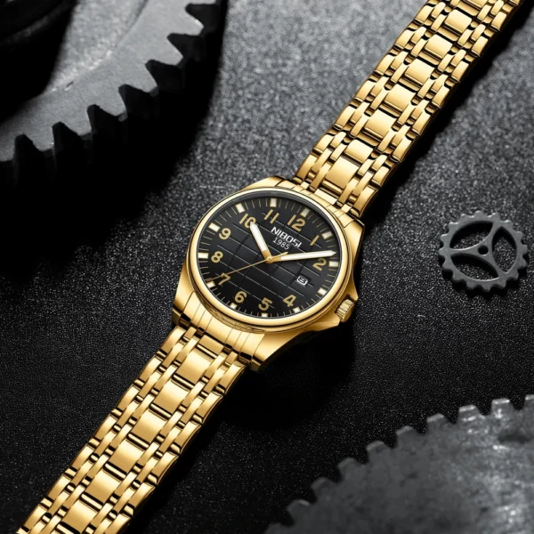 2023 NIBOSI Top Brand Quartz Watch Men Waterproof Sport Military Wristwatch Men Business Stainless Steel Male Clock Reloj Hombre - Image 5