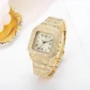 UTHAI L77 Watch For Men Fashion Luxury Gold Square Diamond Full Sky Star Male's Clock Watches Steel Band Quartz Wristwatch - Image 5