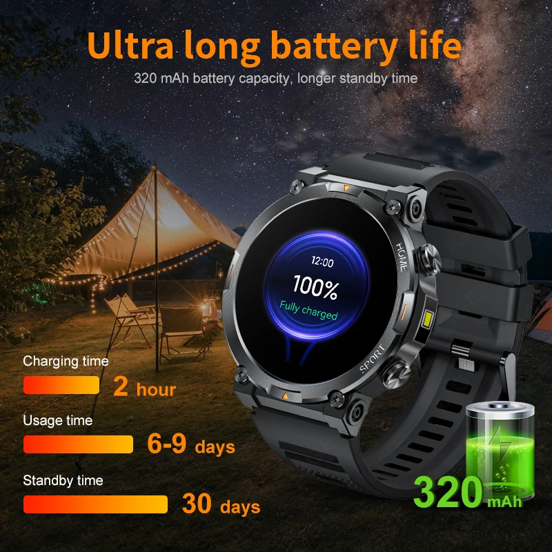 LIGE Outdoor Smart Watch Men Bluetooth Call AMOLED HD Screen Heart Rate Flashlight IP68 Waterproof Smartwatch For Xiaomi Huawei - Image 6