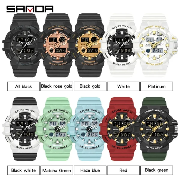 SANDA White Sports Men's Watches Top Brand Luxury Military Quartz Watch Men Waterproof Wristwatches relogio masculino - Image 5