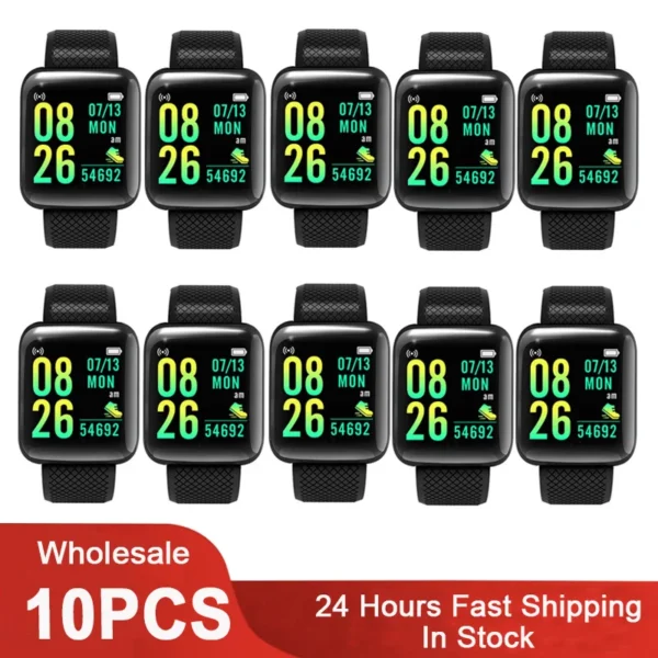 116 Plus Smart Watch Men Women Bluetooth Bracelet Sport FitnessTracker D13 Smartwatch for Android Ios 10 Pieces