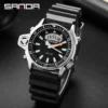 SANDA New Fashion Sport Men's Watch Casual Style Watches Men Military Quartz Wristwatch Diver Man Watches Relogio Masculino 3008 - Image 4