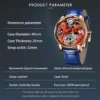 PINDU Design New 3D Dragon Earth Theme Quartz Watches Men Celestial Series Curved Mirror Transparent Design Watch Wristwatches - Image 6
