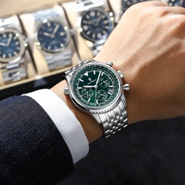 POEDAGAR Luxury Military Watch for Men Waterproof Luminous Date Chronograph Man Watch Sport Quartz Stainless Steel Men's Watches - Image 6