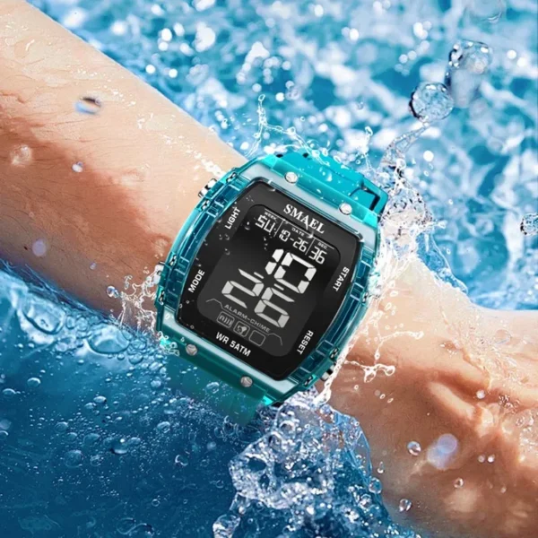 NEW Sports Watches Fashion Men Watches 50m Waterproof Rectangle LED 8108 Big Dial Display Digital Watches LED Wristwatches Men - Image 2
