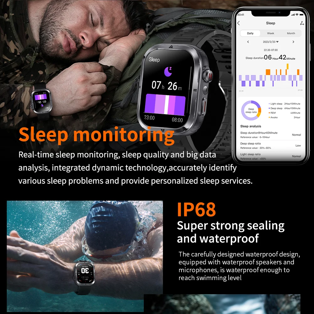2024 New Outdoor Smart Watch Men 2.01" Screen 3ATM Waterproof Watches Bluetooth Call Ai Voice Sport Smartwatch For Android IOS - Image 3