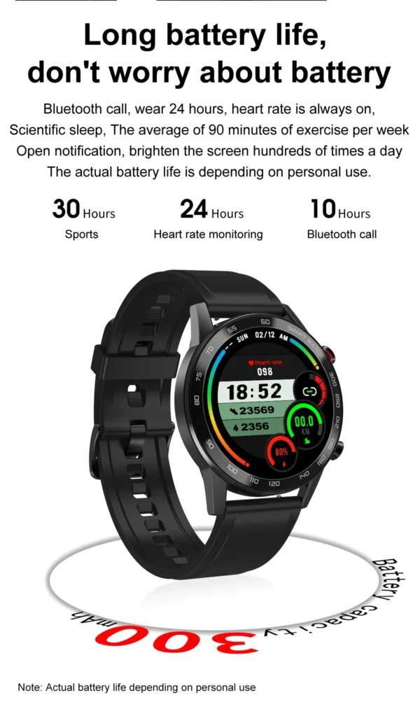 Zordai DT95 Smart Watch Men 1.3"HD Full Touch Heart Rate GPS Sport Fitness Watch Waterproof IP68 For Xiaomi Huawei Watch GT3 Pro - Image 3