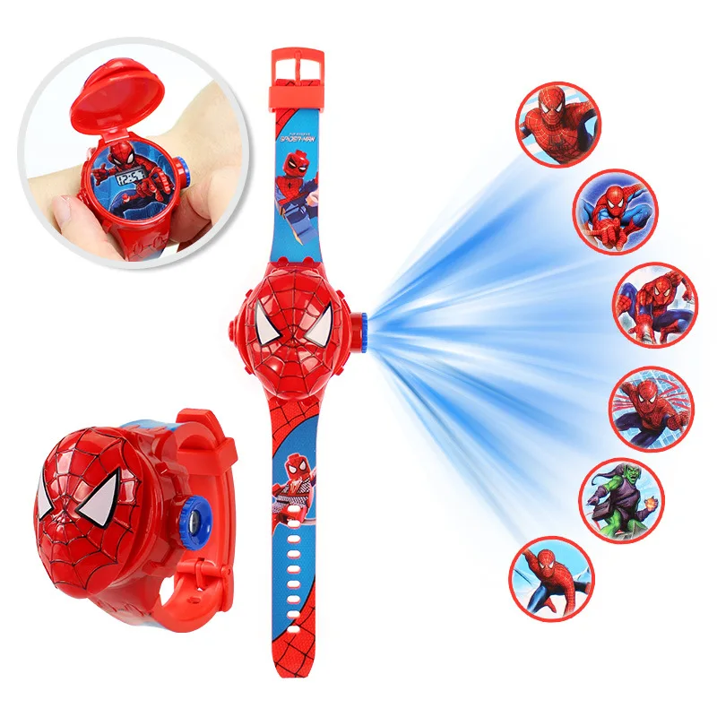 Disney Kid Cartoon Cool Ptojection Watch Marvel Spider-Man Boy Unicorn Princess Elsa Flash Electronic Digital Student Toy Clock - Image 2