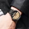 Unusual Creativity Fashion Casual Sport Watches Men Silver Mesh Band Auto Date Quartz Wristwatches Men Relogio Masculino 2023 - Image 5