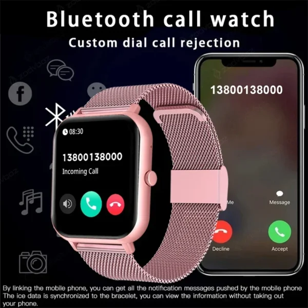 Xiaomi Call Smart Watch Women Custom Dial Smartwatch For Android IOS Waterproof Bluetooth Music Watches Touch Bracelet Clock - Image 5