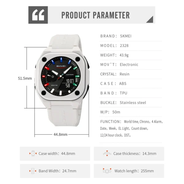SKMEI Business Digital Electronic Watch Fashion Sports Quartz Watches For Mens Women Waterproof Wristwatches Clock Reloj Hombre - Image 6
