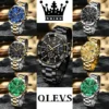 OLEVS Men's Watches Top Brand Luxury Watch for Men Original Waterproof Stainless Steel Chronograph Moon Phase Date Rota Dial - Image 6