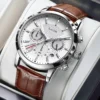 2023 New Mens Watches LIGE Top Brand Leather Chronograph Waterproof Sport Automatic Date Quartz Watch For Men Relogio Masculino - Image 6