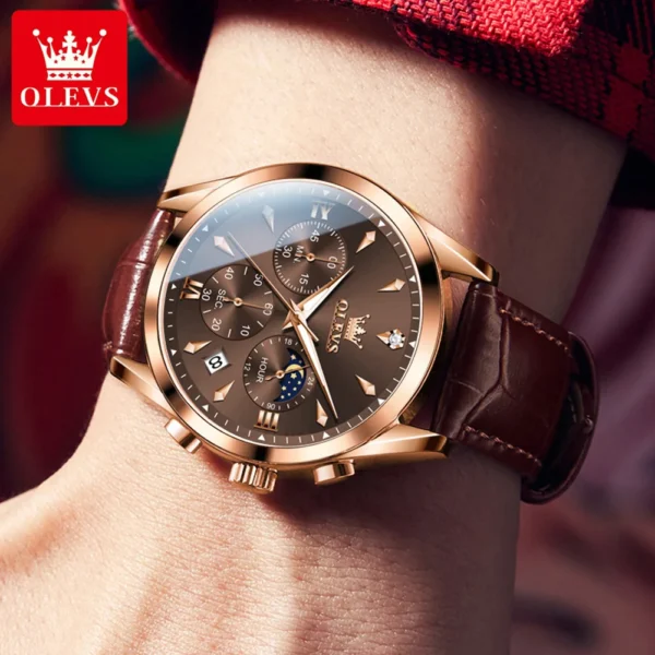OLEVS 3609 Men's Watch High Quality Multi functional Waterproof Luminescent Quartz Watch Luxury Brand Men's Watch Montre Homme - Image 3