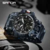 SANDA 3358Outdoor Electron Male Wristwatch Display Quartz Men Clock Sports Military Mens Watch Camouflage LED Digital Watch - Image 3