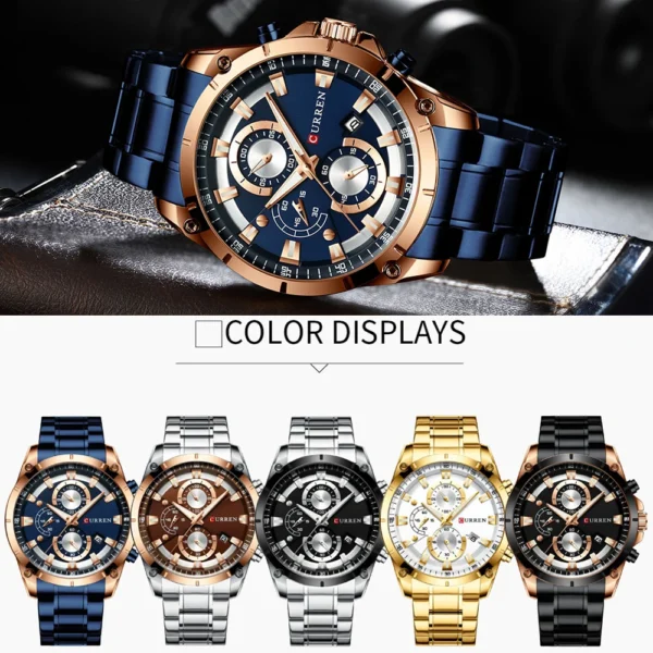 CURREN Mens Watches Fashion Top Brand Luxury Business Automatic Date Watch Men Casual Waterproof Watch Relogio Masculino+Box - Image 6