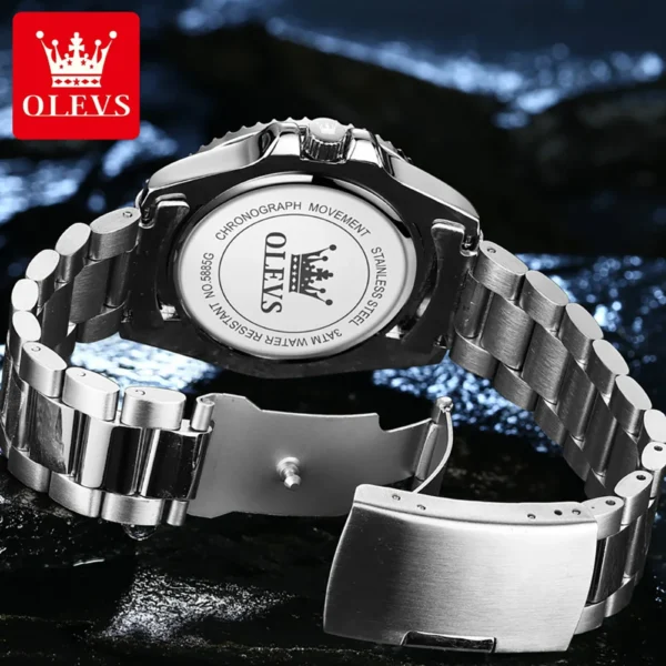 OLEVS 5885 Original Quartz Watch for Men Stainles Steel Waterproof Sports Watches Fashion Luxury Top Brand Men's Wristwatches - Image 3