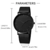 Black Men Watches Male Business Style Wristwatches Stainless Steel Quartz Watch Men Clock with Calendar Mesh Belt Relogio - Image 5