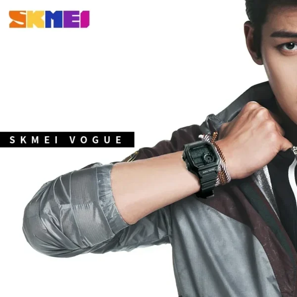 SKMEI 1299 Fashion Men PU Strap Multifunction Waterproof Watches Alarm Male Digital Watch reloj hombre Outdoor Sport Watch - Image 3