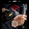 HANBORO Car Design Mechanic Watch Luxury Men Watches Mechanical Wristwatches Earth Skeleton Flywheel Watch Orologio Uomo - Image 6
